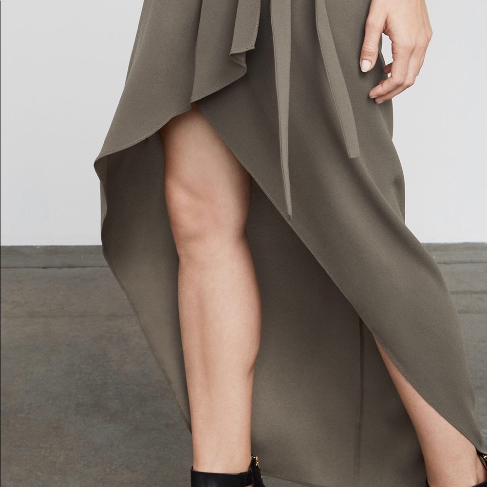 BCBG Roxy Wrap Skirt, Olive Sz L